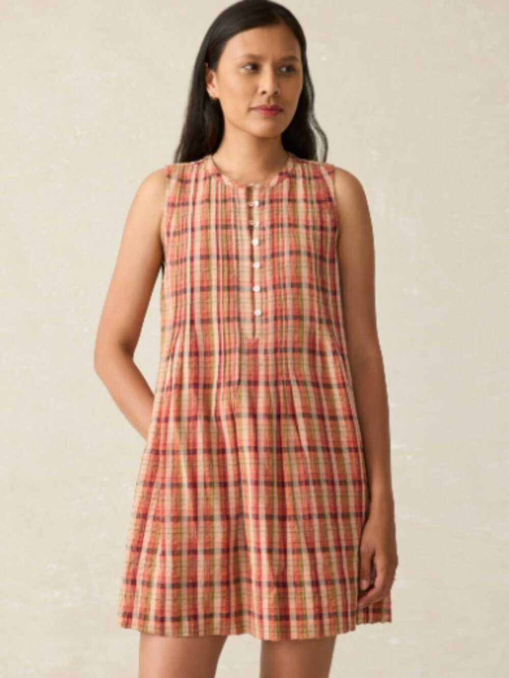 NWT Faherty:  Isha Dress, Medium, Sunset Gingham